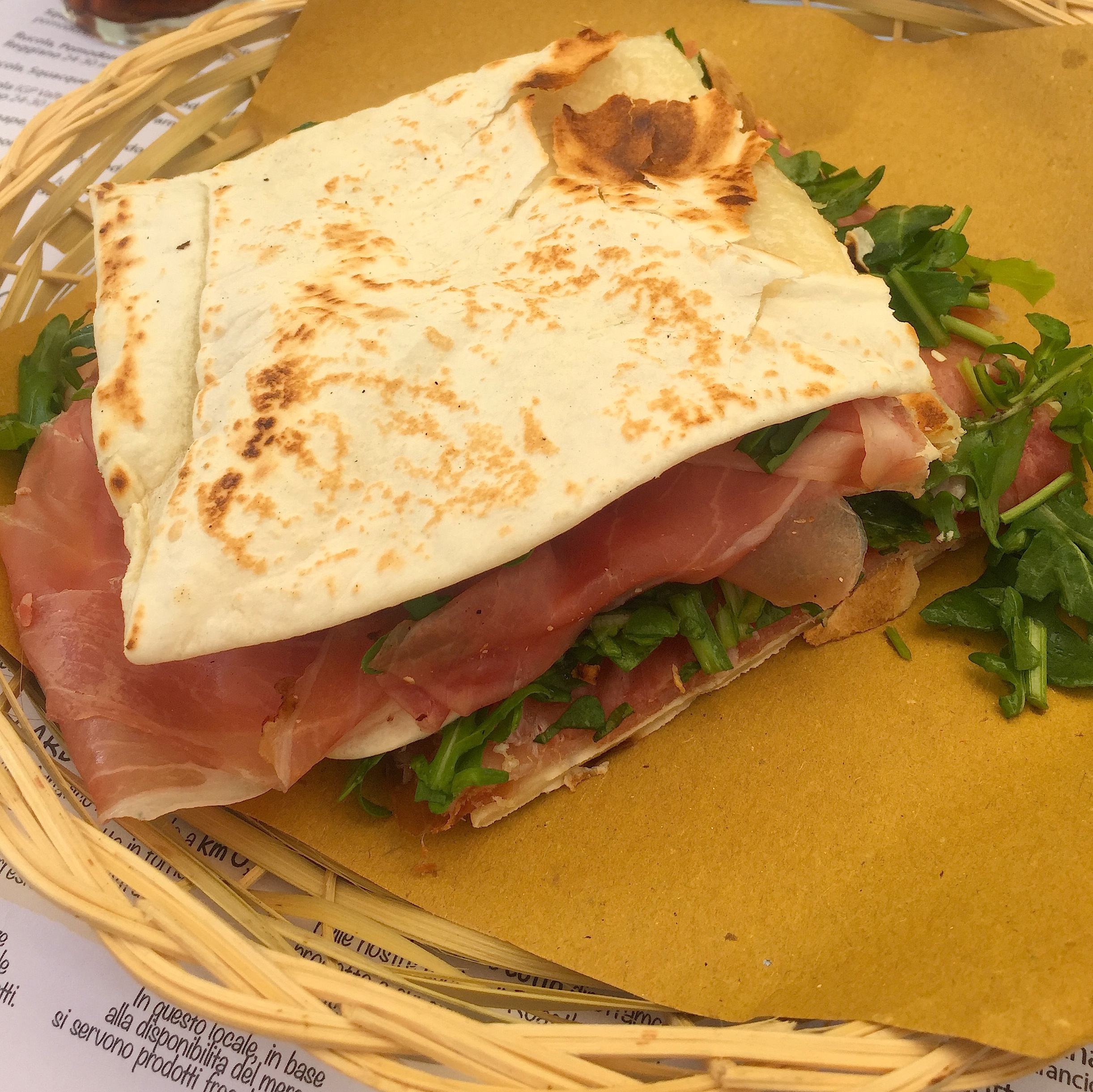 La piada farcita, pietanza squisita